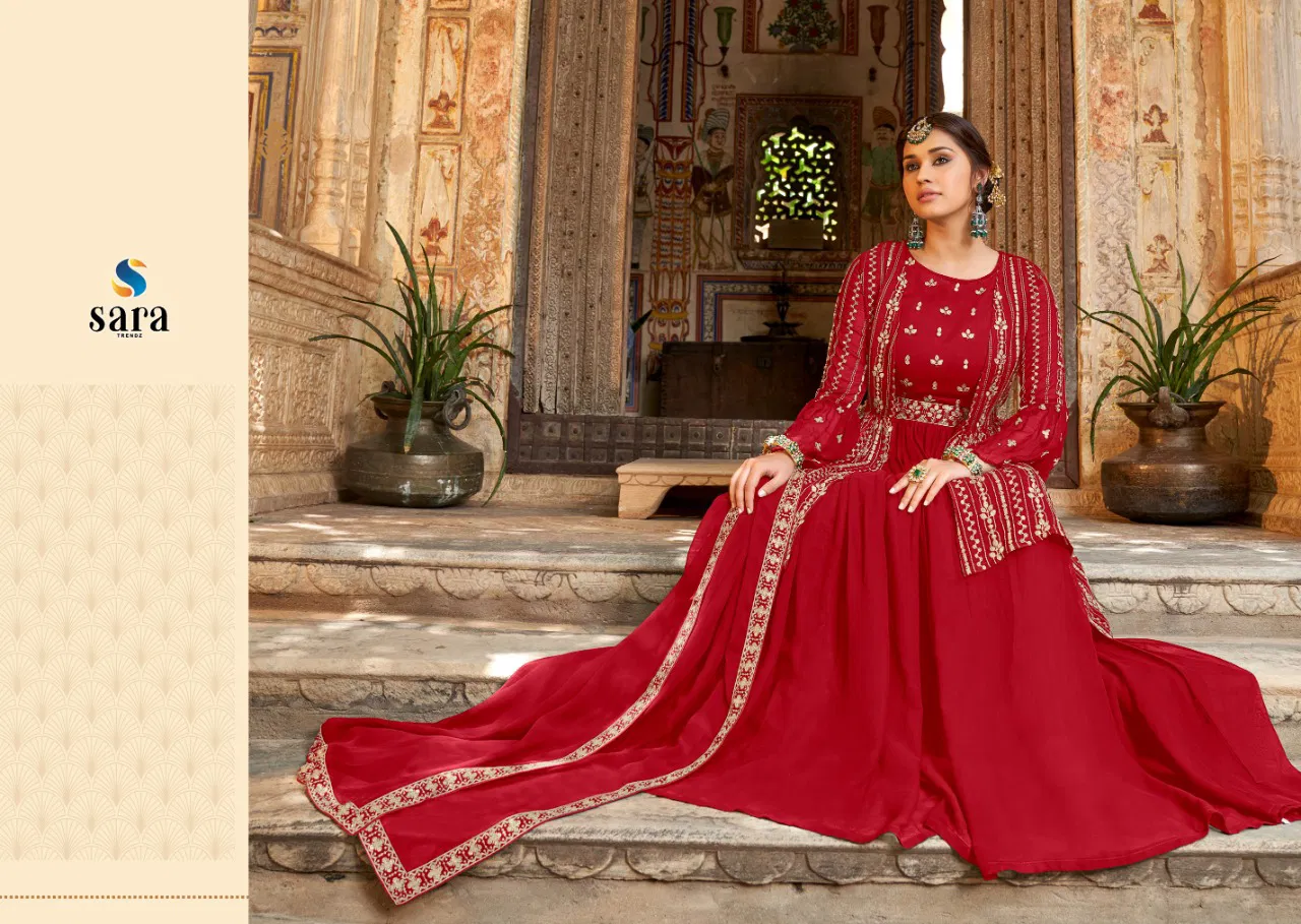 Sara Mannat Heavy Wedding Wear Embroidery Wholesale Georgette Suits
